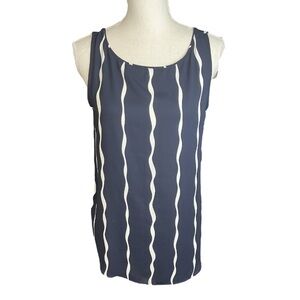 Ann Taylor Navy & White Stripe tank top Blouse